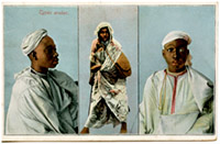 composed 'ethnographic' postcard - hand coloured - Afrique du Nord