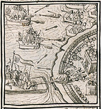 Codex of the conquest of Mexico: The Spanish attack the city of Xolloco